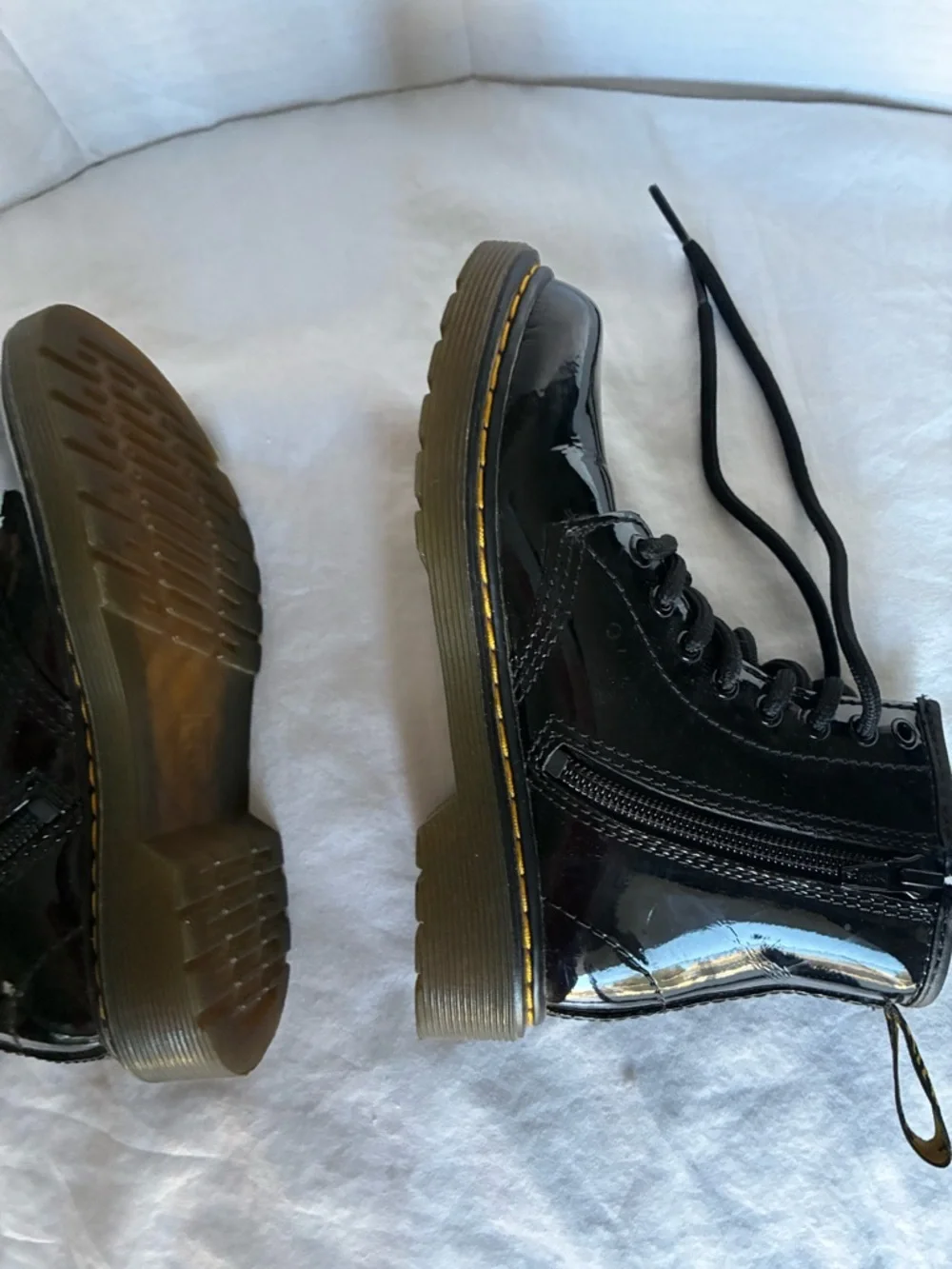 Little Kids Doc Martens Patent  Lace Boot 12